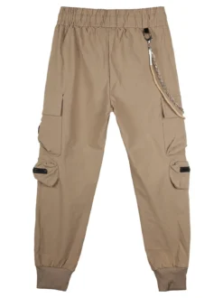 Run Boy Pantaloni cargo da bambino con coulisse e catena decorativa - taupe