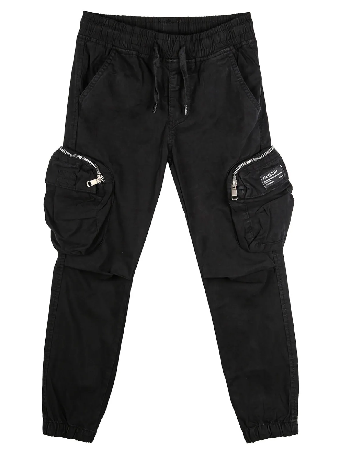 Run Boy Pantaloni cargo da ragazzo con elastico finale - nero