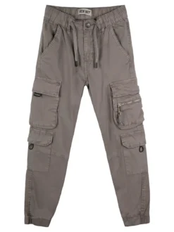 Run Boy Pantaloni cargo da ragazzo in cotone con coulisse - fango