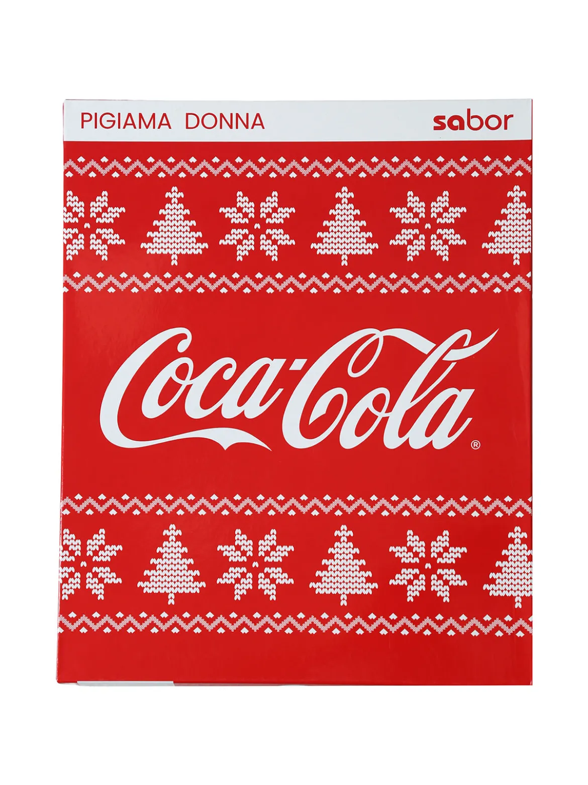 Sabor Coca -Cola Pigiama natalizio donna in cotone - rosso
