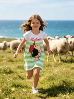 Sabor MAFALDA e SNOOPY Maxi t-shirt manica corta da bambina con stampa