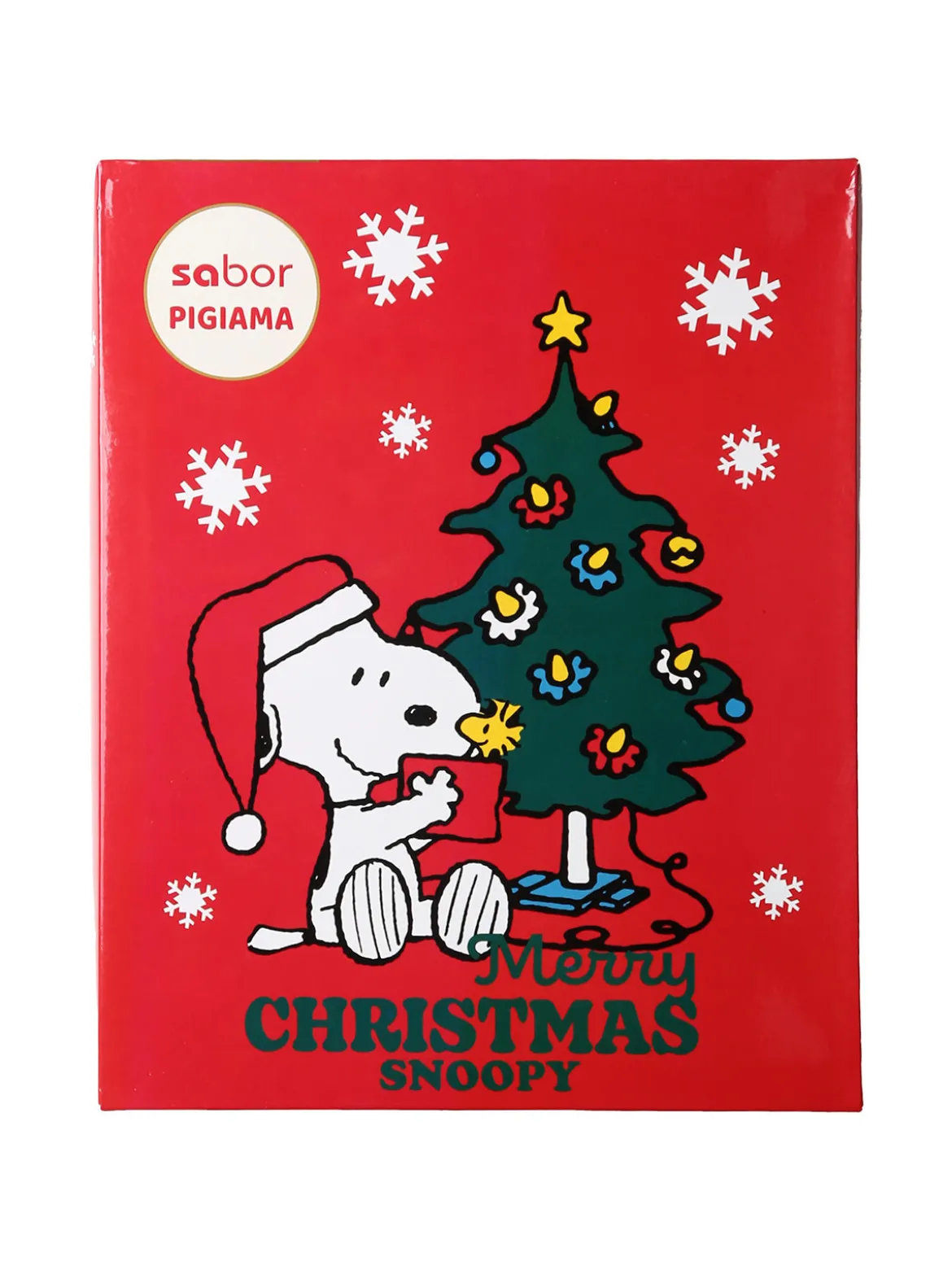 Sabor Snoopy pigiama natalizio da bambino in cotone - rosso