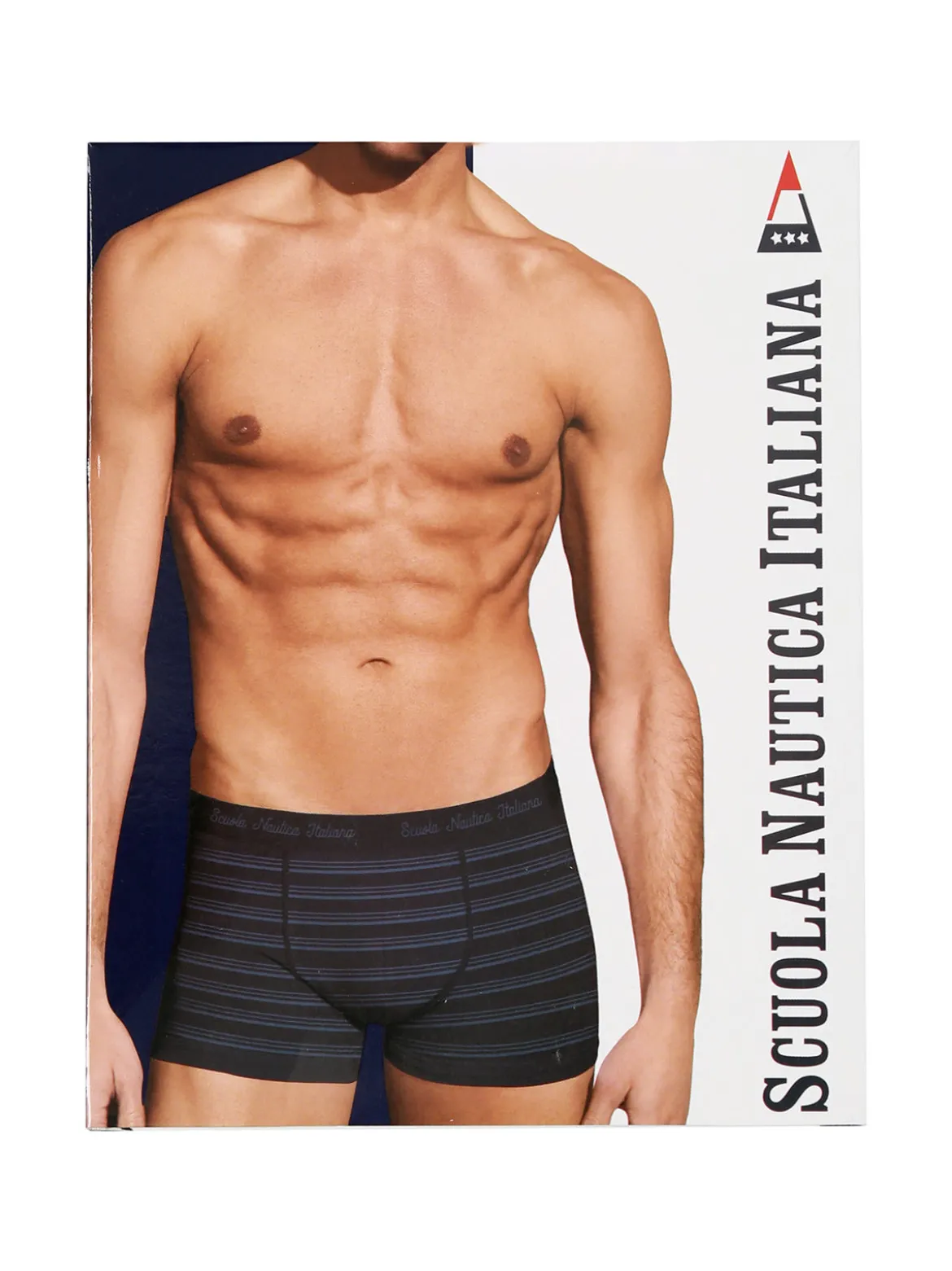Scuola Nautica Italiana Boxer da uomo rigati in cotone stretch - grigio