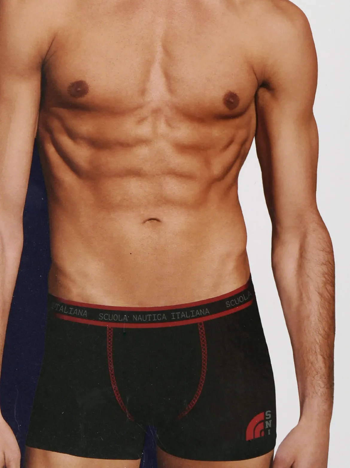 Scuola Nautica Italiana Boxer uomo in cotone stretch - nero