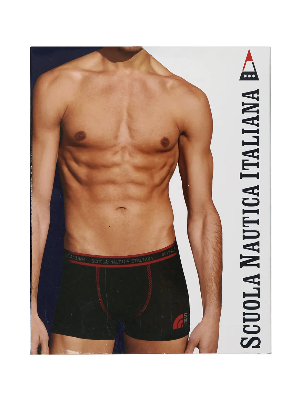Scuola Nautica Italiana Boxer uomo in cotone stretch - nero