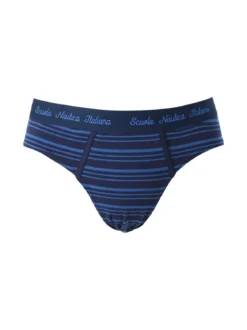 Scuola Nautica Italiana Slip da uomo a righe in cotone elasticizzato - blu scuro
