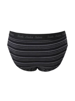 Scuola Nautica Italiana Slip da uomo a righe in cotone elasticizzato - nero
