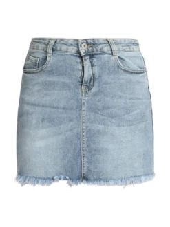 Semaforo Minigonna in jeans con frange
