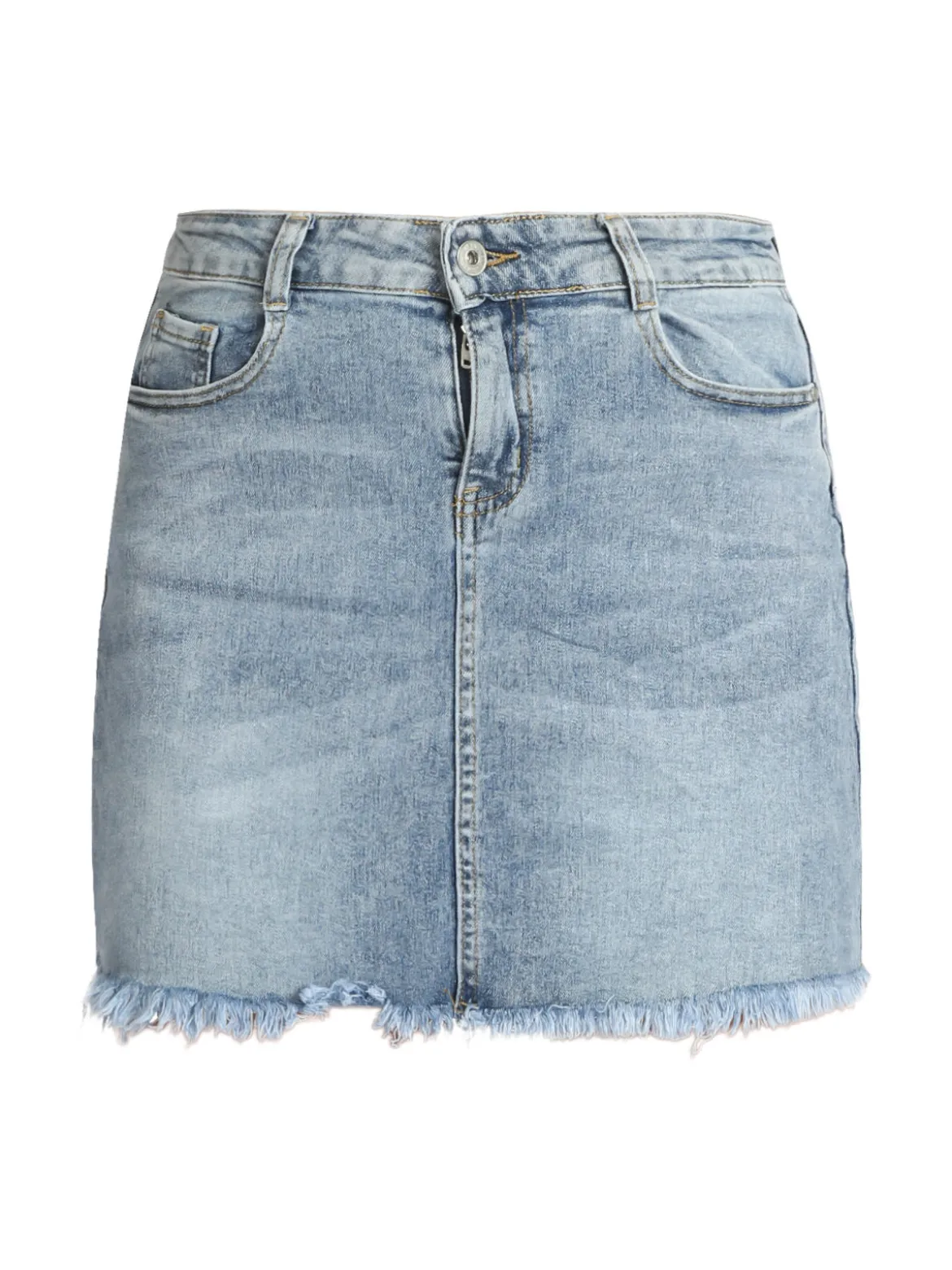 Semaforo Minigonna in jeans con frange