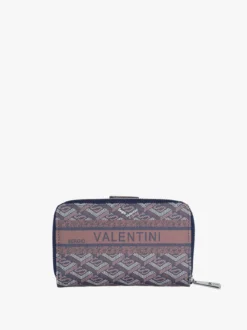 Sergio Valentini Portafoglio donna con bottone e zip - blu scuro