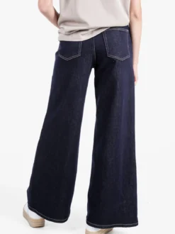 Sexy Sense Jeans donna a gamba larga e vita alta - blu scuro