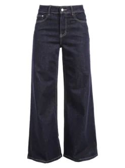 Sexy Sense Jeans donna a gamba larga e vita alta - blu scuro