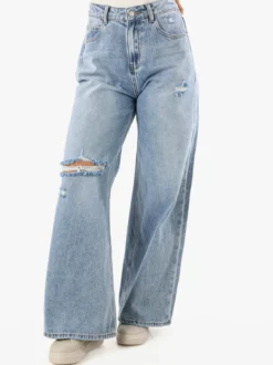 Sexy Sense Jeans donna con strappi a gamba larga - jeans