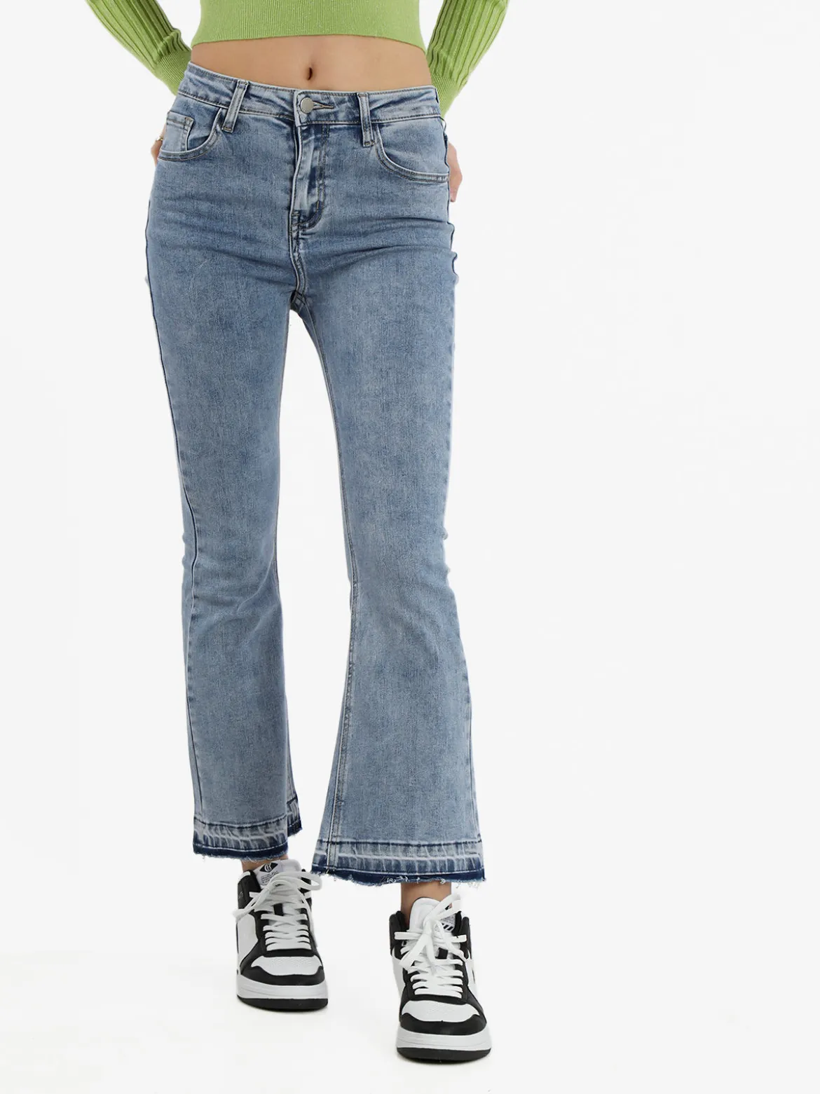 Sexy Sense Jeans donna cropped a zampa
