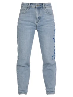 Sexy Sense Jeans donna mom fit con ricami floreali
