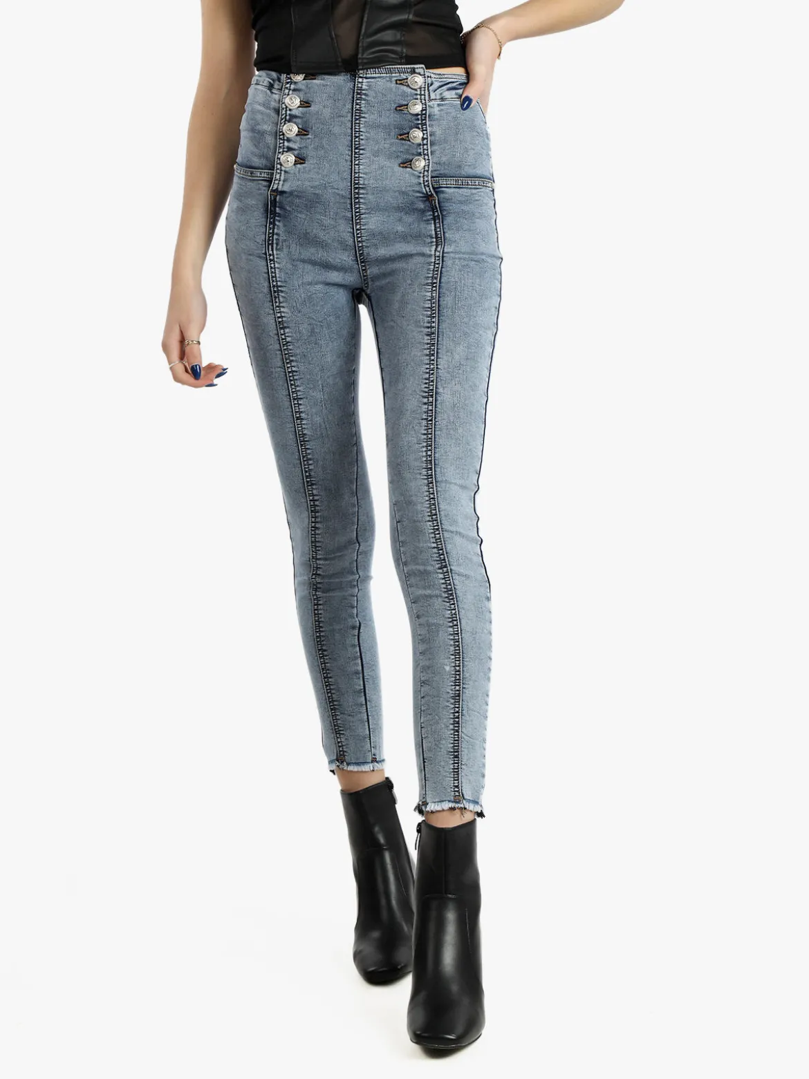 Sexy Sense Jeggings da donna vita alta