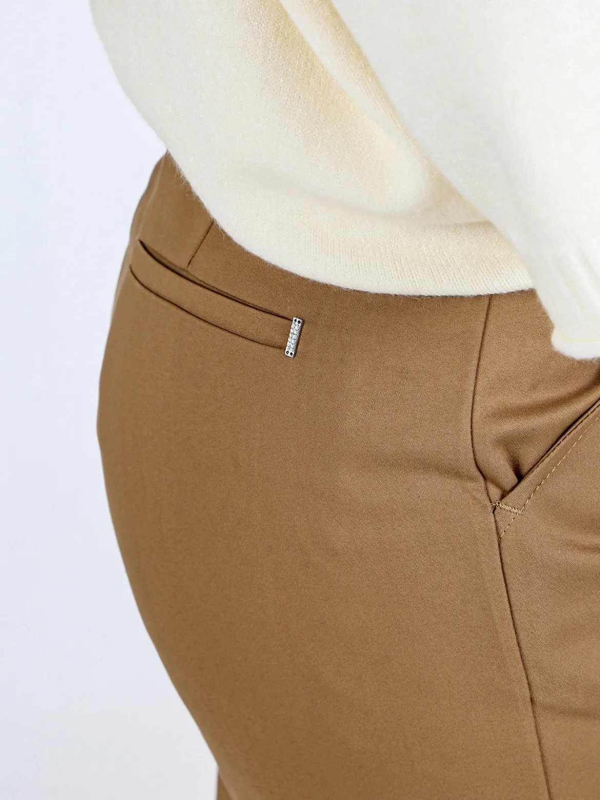 Sexy Sense Pantaloni donna slim fit a sigaretta - marrone