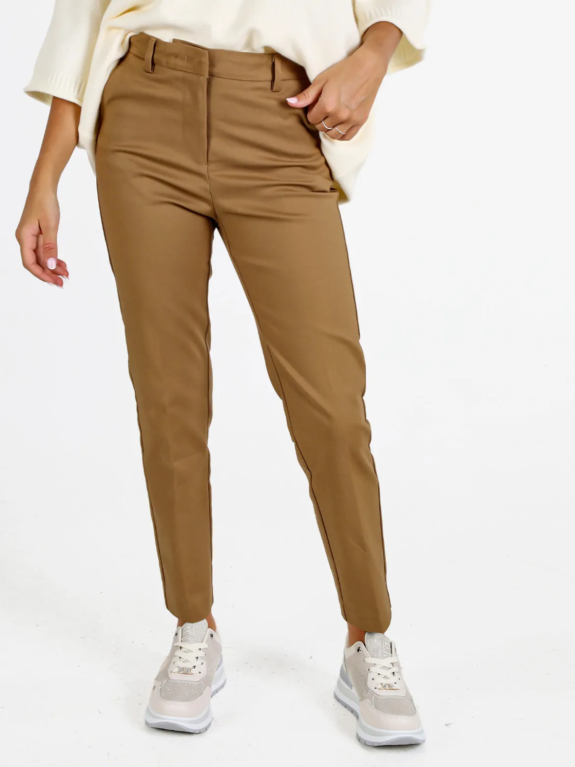 Sexy Sense Pantaloni donna slim fit a sigaretta - marrone