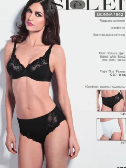 Sielei 942 Reggiseno pizzo con ferretto COPPA C