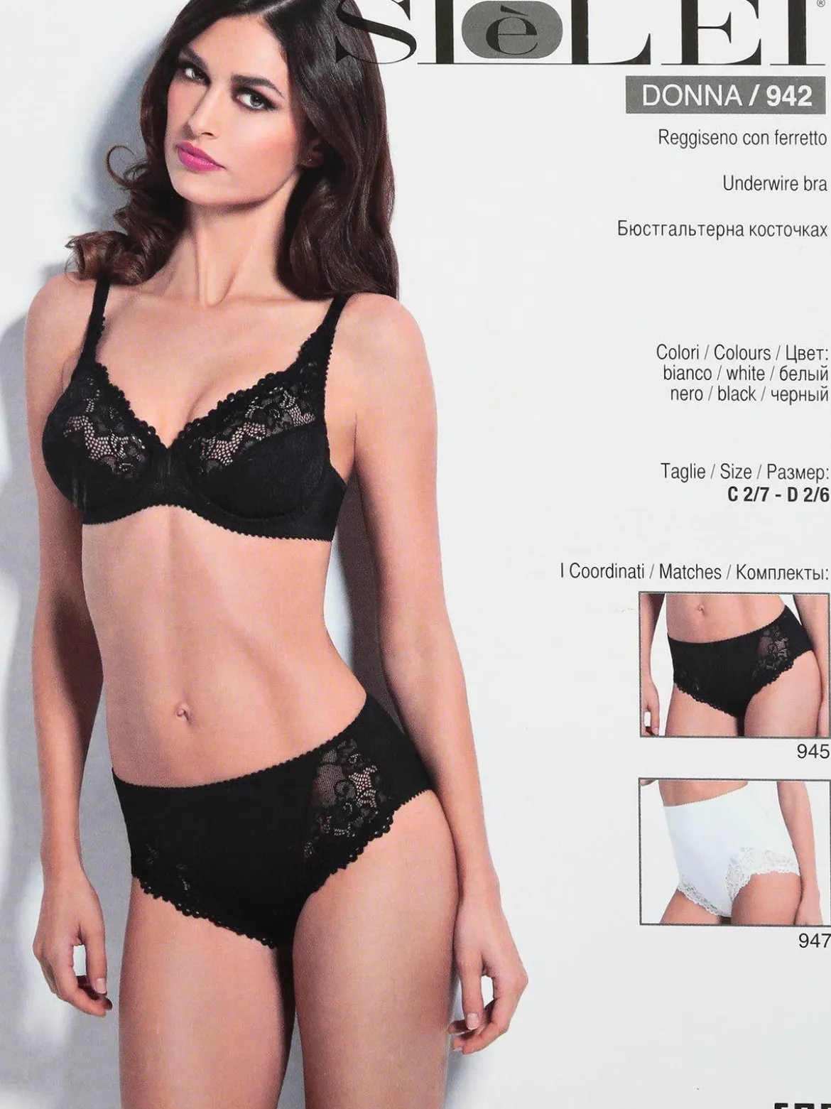 Sielei 942 Reggiseno pizzo con ferretto COPPA C