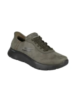 Skechers GO WALK FLEX SMOOTH Sneakers in pelle da uomo - Oliva