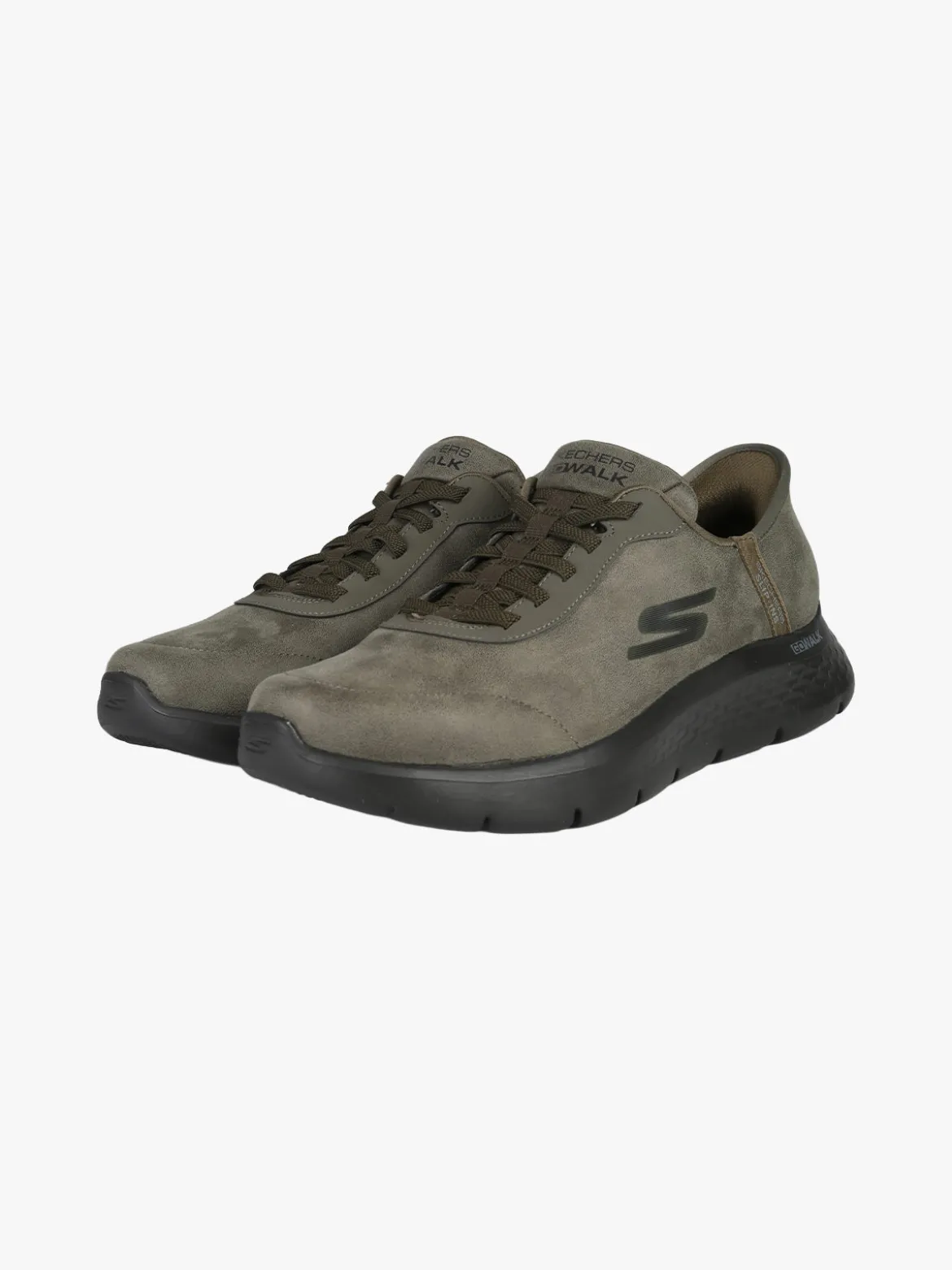 Skechers GO WALK FLEX SMOOTH Sneakers in pelle da uomo - Oliva