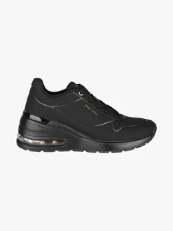 Skechers MILIONAIR ELEVA TED AIR Sneakers sportive donn con zeppa e air - nero