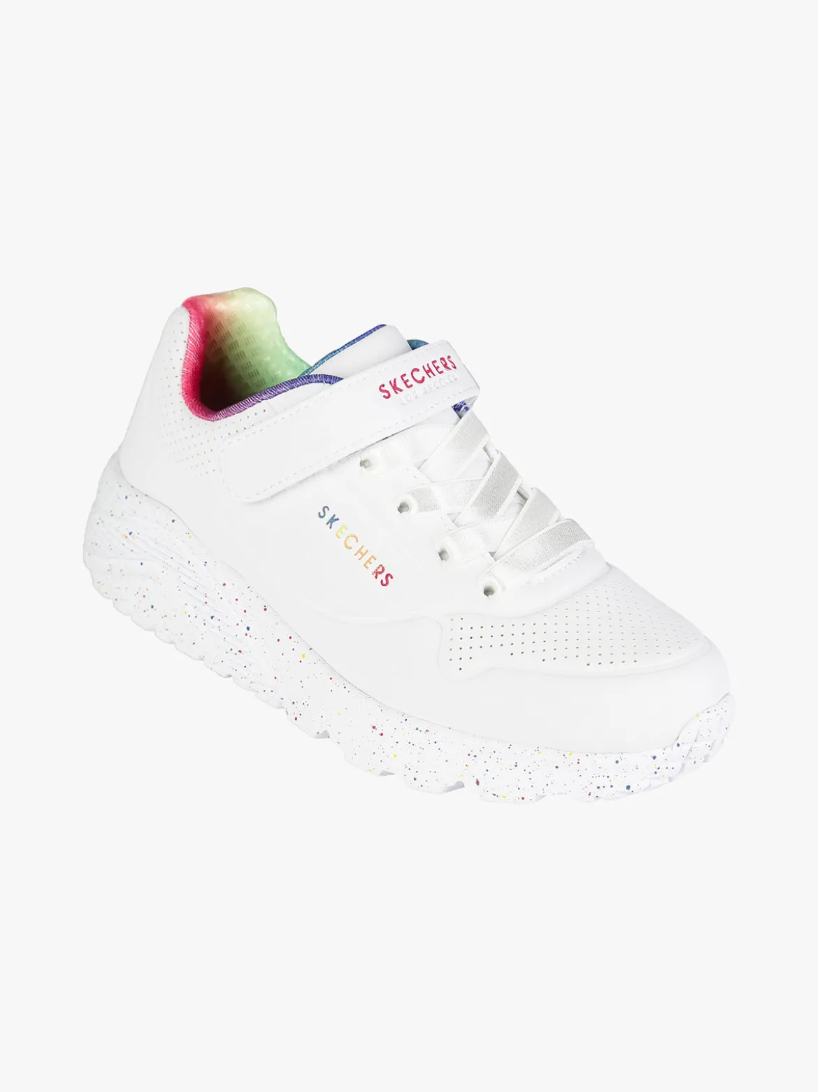 Skechers UNO LITE RAINBOW SPECKS Sneakers da bambina con strappo