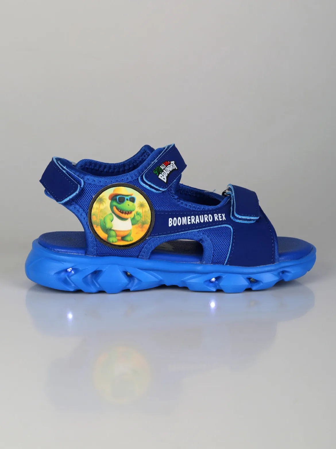 Skifidol Italian Brainrot Sandali da bambino con luci e cinturini a strappo - blu