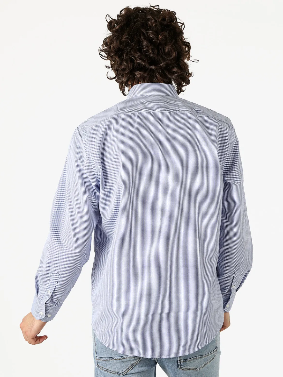 Sky Camicia a quadretti da uomo con maniche lunghe - cielo