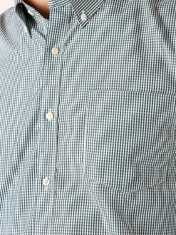 Sky Camicia a quadretti da uomo con maniche lunghe - verde