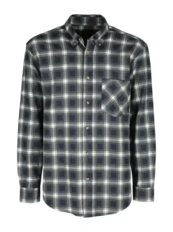 Sky Camicia da uomo a quadri in flanella di cotone