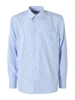 Sky Camicia da uomo rigata a maniche lunghe - azzurro