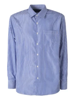 Sky Camicia da uomo rigata a maniche lunghe - bluette