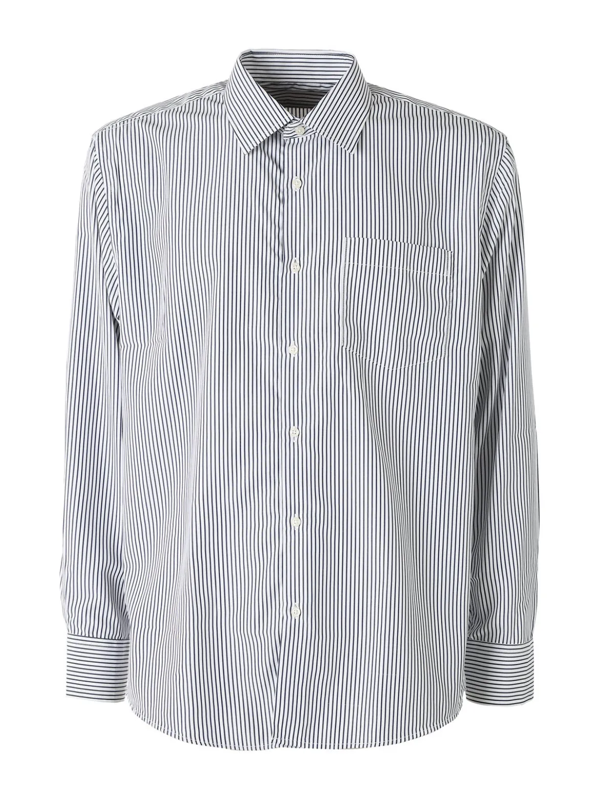 Sky Camicia da uomo rigata a maniche lunghe - blu scuro