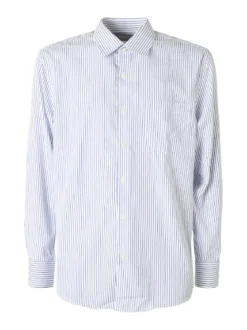 Sky Camicia da uomo rigata a maniche lunghe - cielo