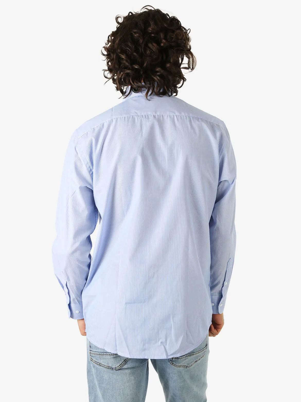 Sky Camicia rigata da uomo a maniche lunghe - blu