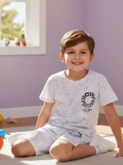 Small Gang Completo corto da bambino con t-shirt e bermuda - grigio