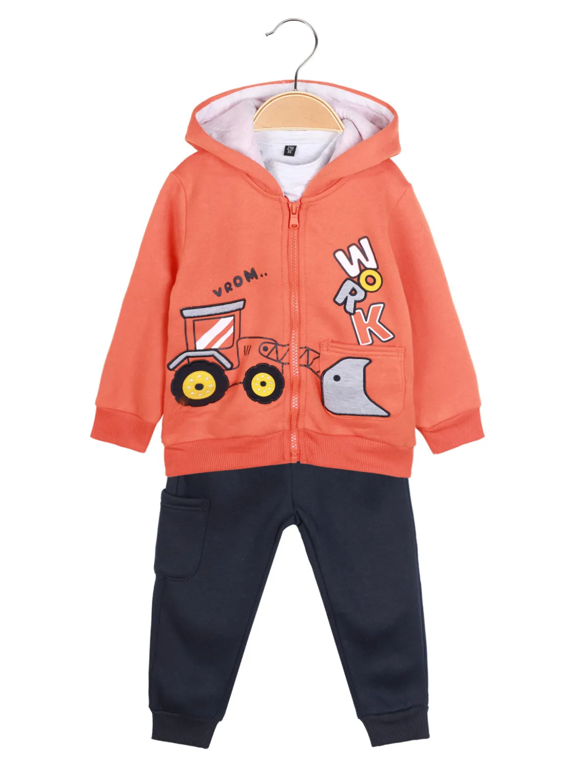 Small Gang Completo 3 pezzi da neonato con cappuccio e zip