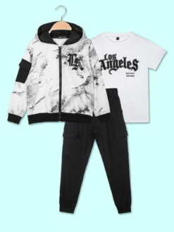 Small Gang Completo tuta 3 pezzi da bambino con cappuccio e zip