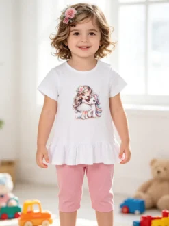 Smile Yes Completo neonata 2 pezzi con t-shirt e leggings