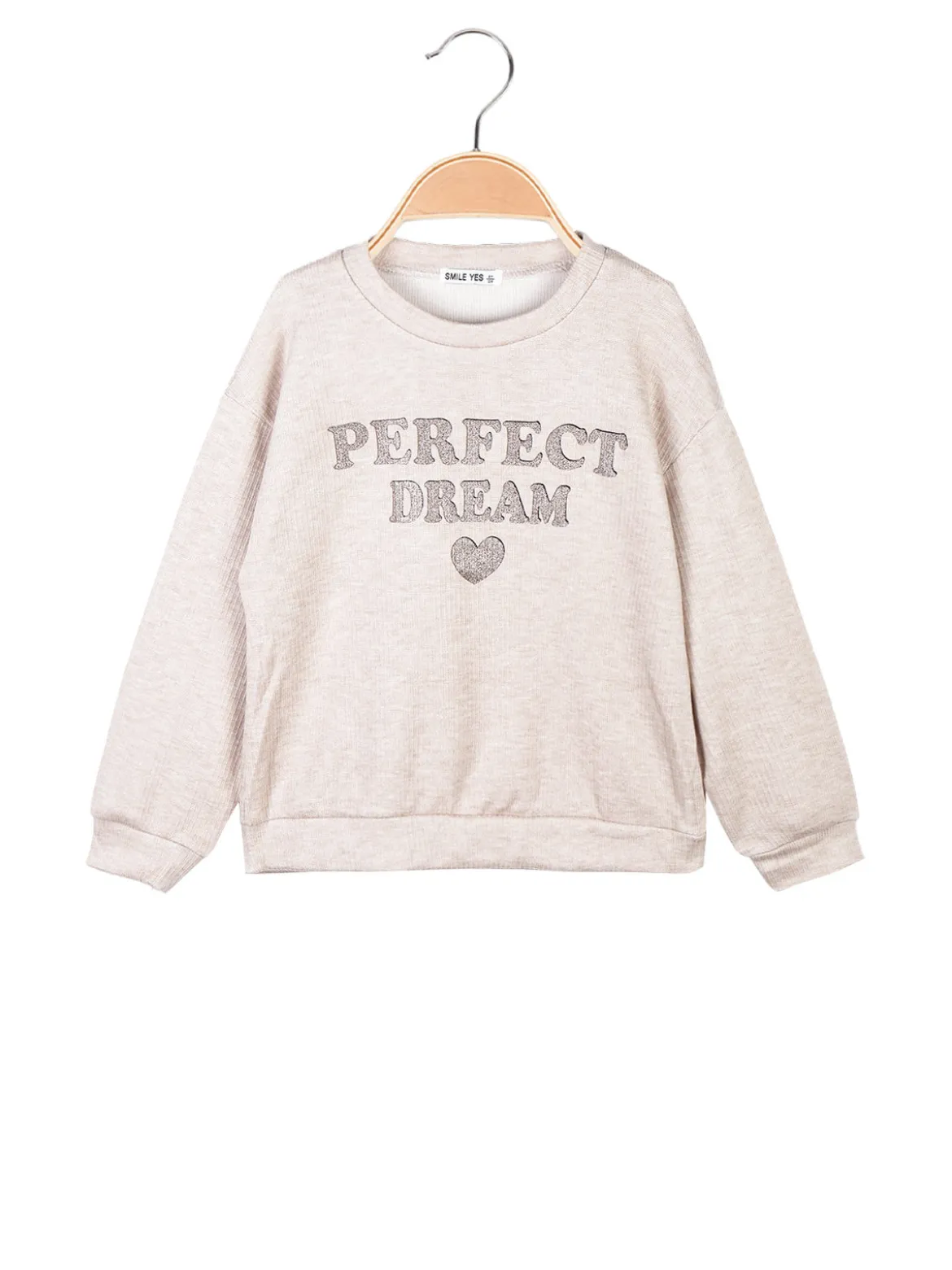 Smile Yes Felpa da bambina in maglia con scollo tondo
