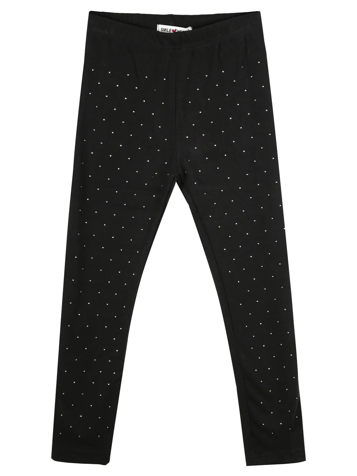 Smile Yes Leggings da bambina in pile con strass - argento