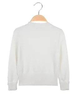 Smile Yes Pullover da bambina in maglia con taschini sul fondo