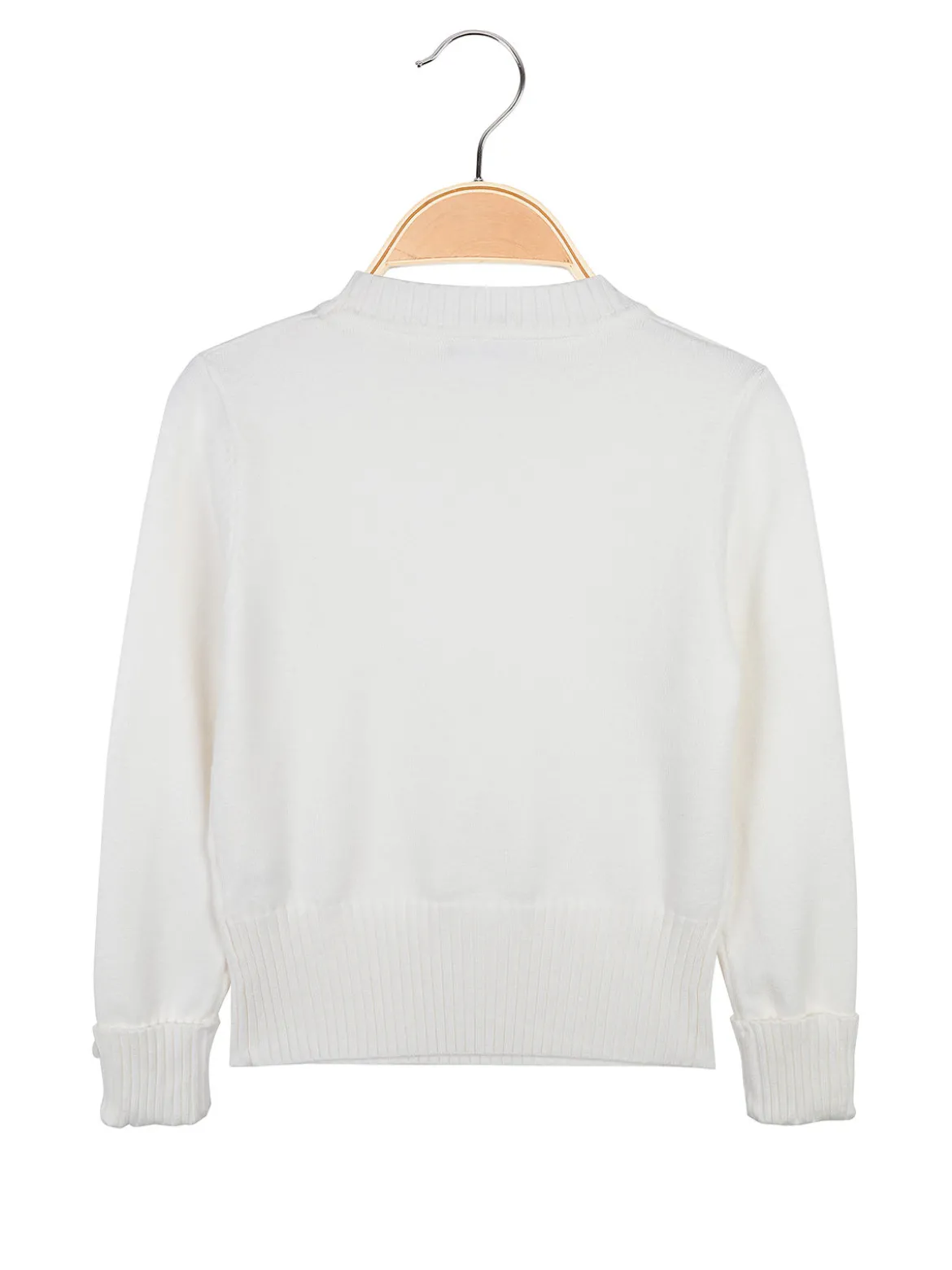 Smile Yes Pullover da bambina in maglia con taschini sul fondo