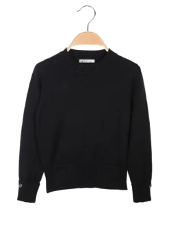 Smile Yes Pullover da bambina in maglia con taschini sul fondo