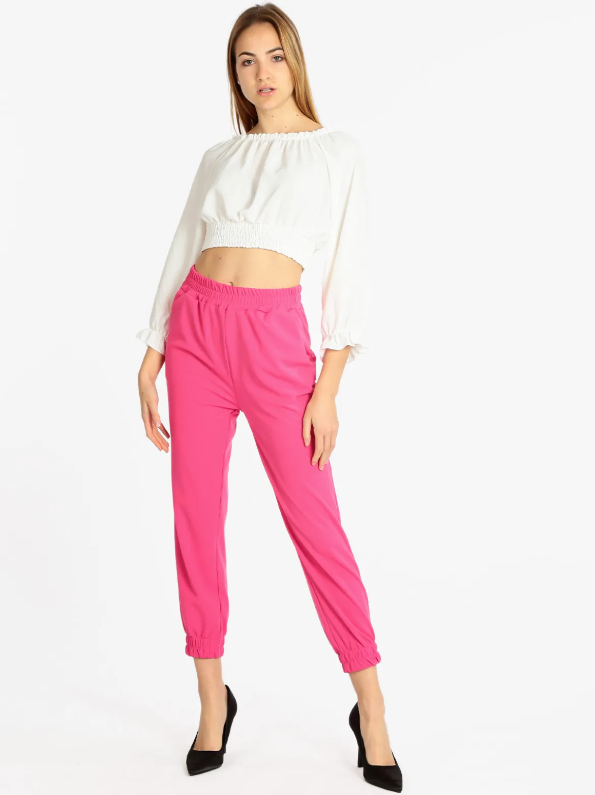 Sofy'S Chic Pantaloni morbidi donna con polsino