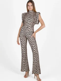 Sofy'S Chic Tuta jumpsuite maculata a maniche corte