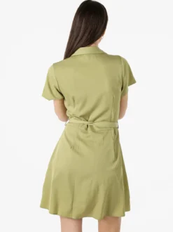 Solada Abito a camicia da donna con maniche corte e bottoni - oliva