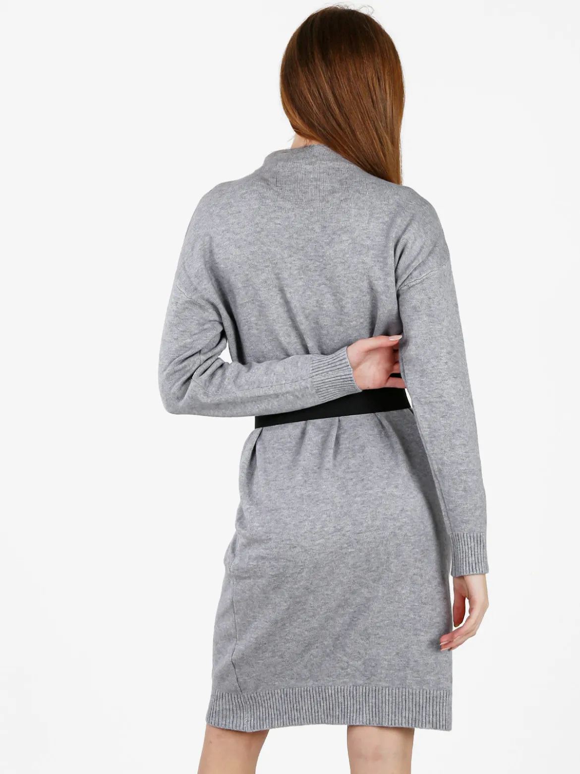 Solada Abito donna in maglia accollato - grigio